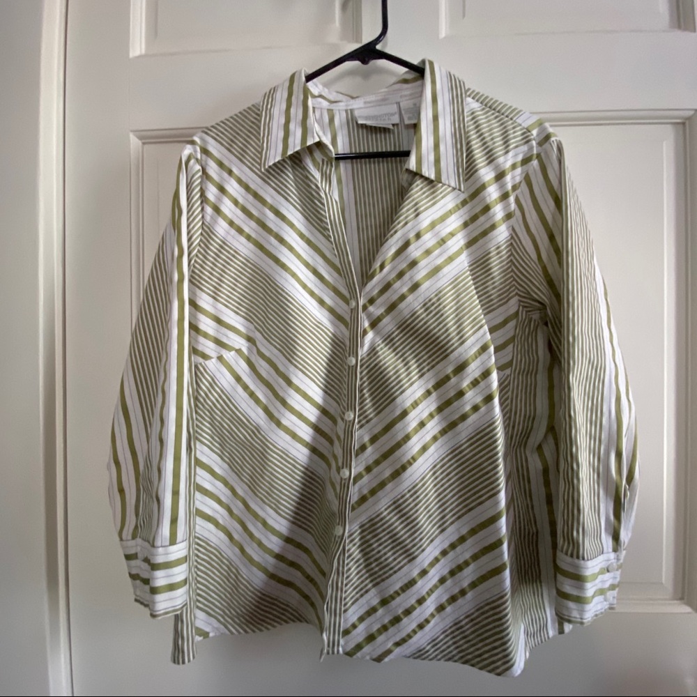 Worthington Stretchy Striped Slimming Shirt
